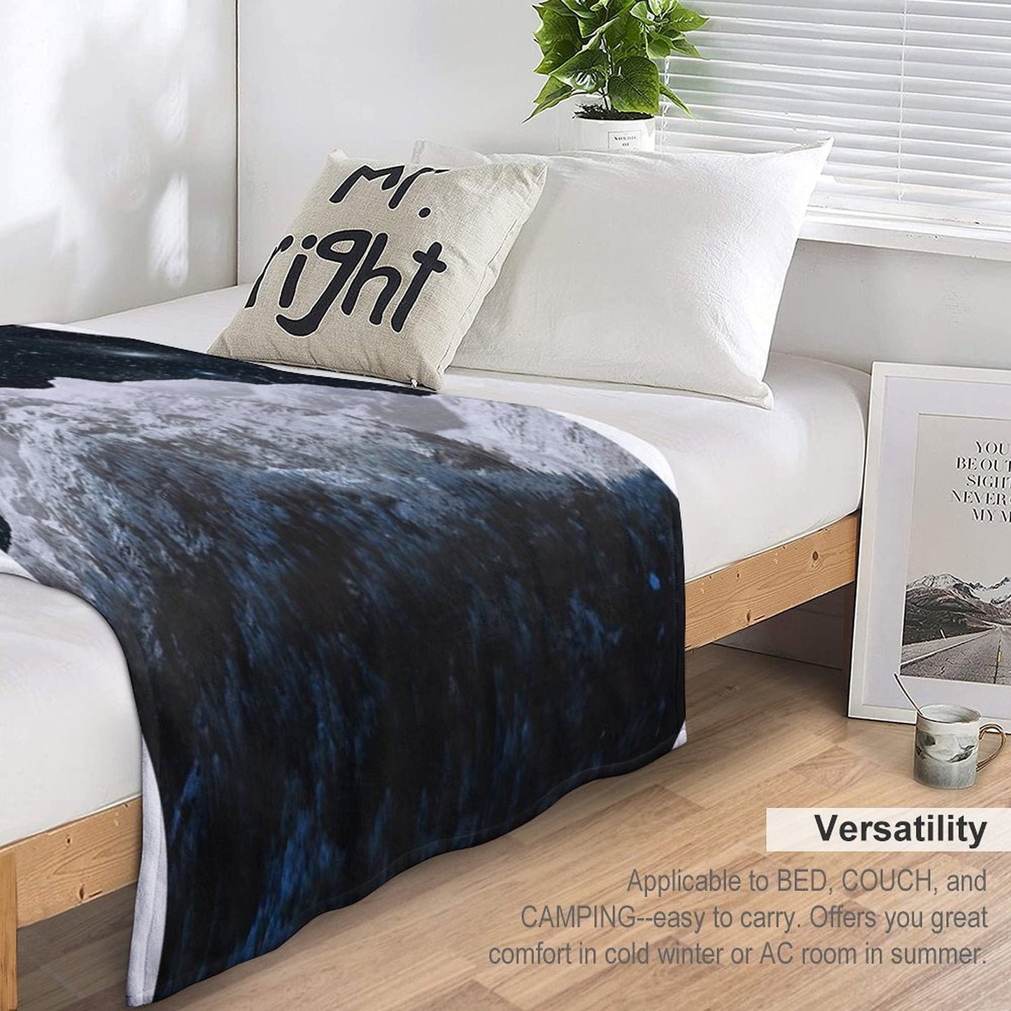 Mountains Attracts Galaxy Throw Blanket