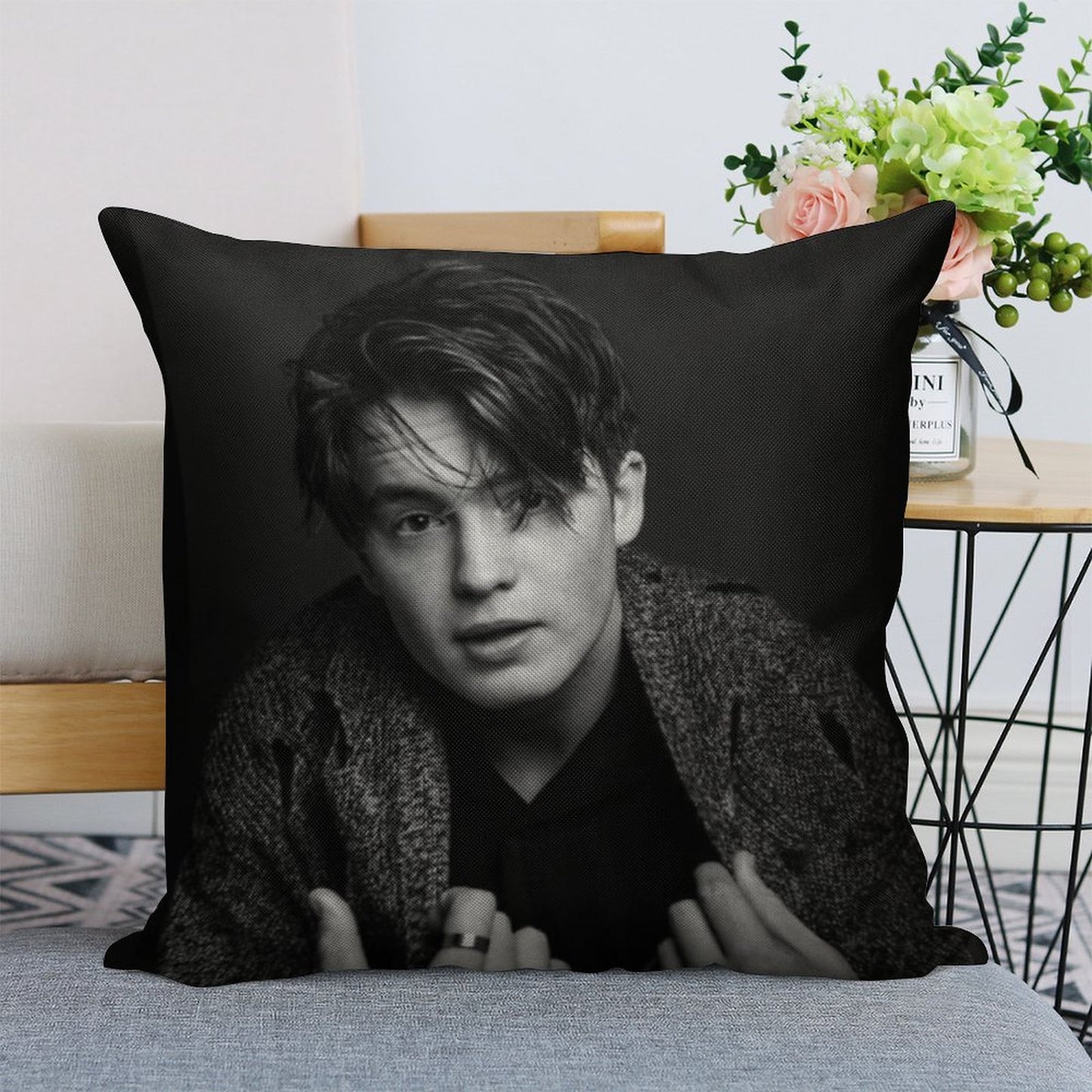 Kit Connor Linen Throw Pillow Cover