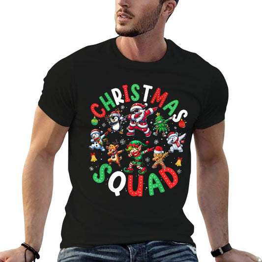 2025 Christmas Tree Lights Dabbing Santa Xmas Boys Men Kids Comfortable T-Shirt
