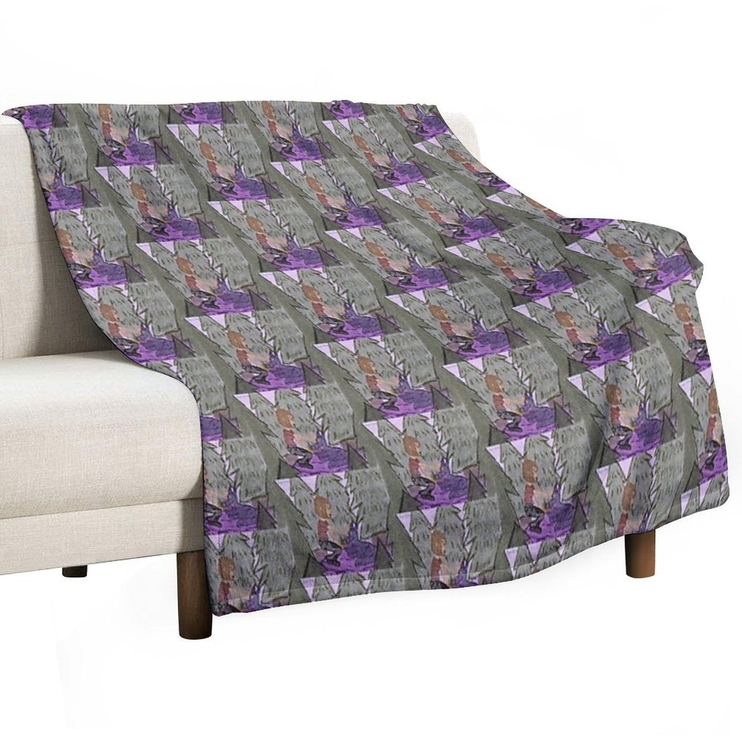Sigrid And The Wolverine Throw Blanket