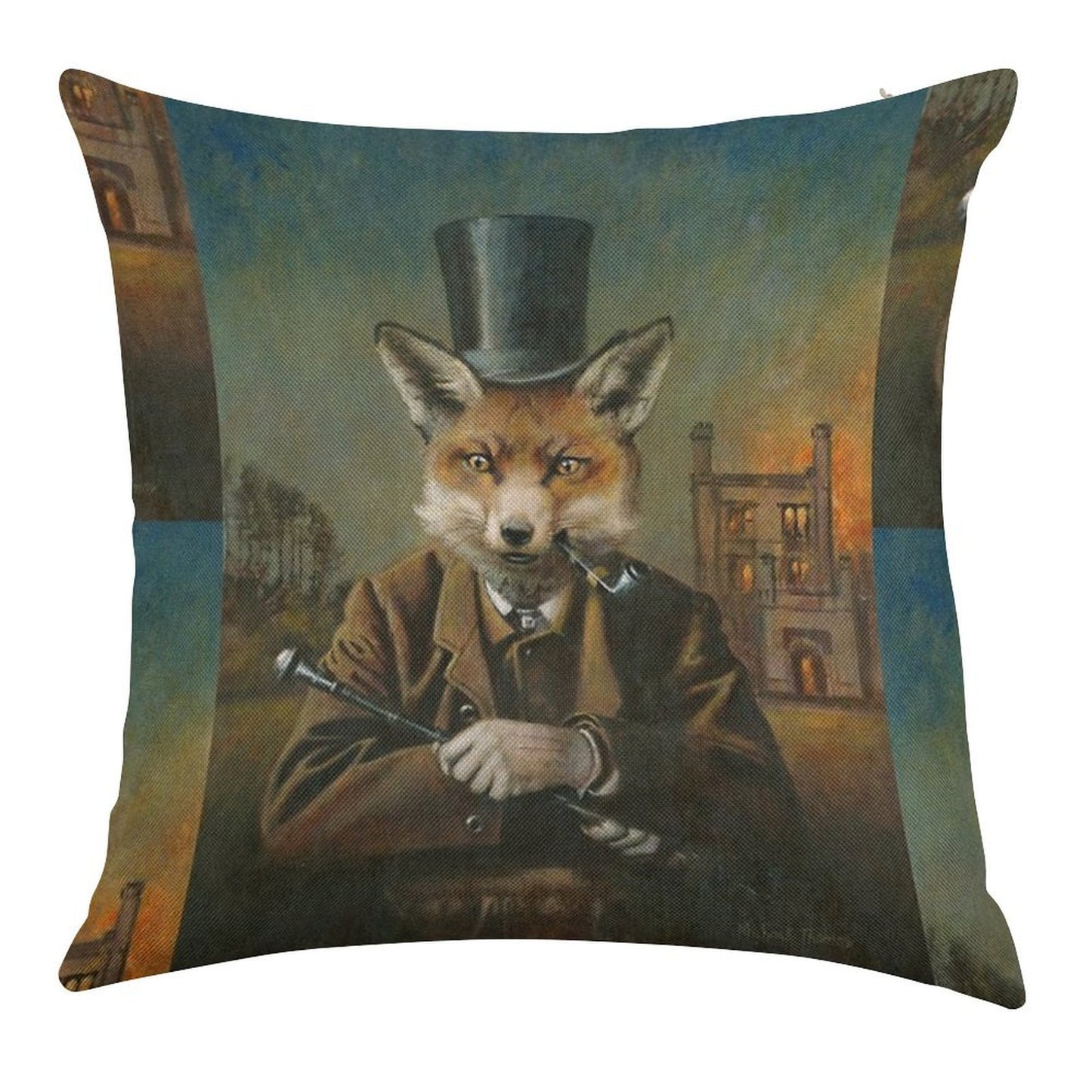 The Dapper Fox Linen Throw Pillow Cover