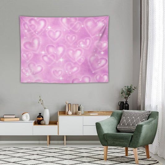 PINK 90S HEART BACKDROP Tapestry