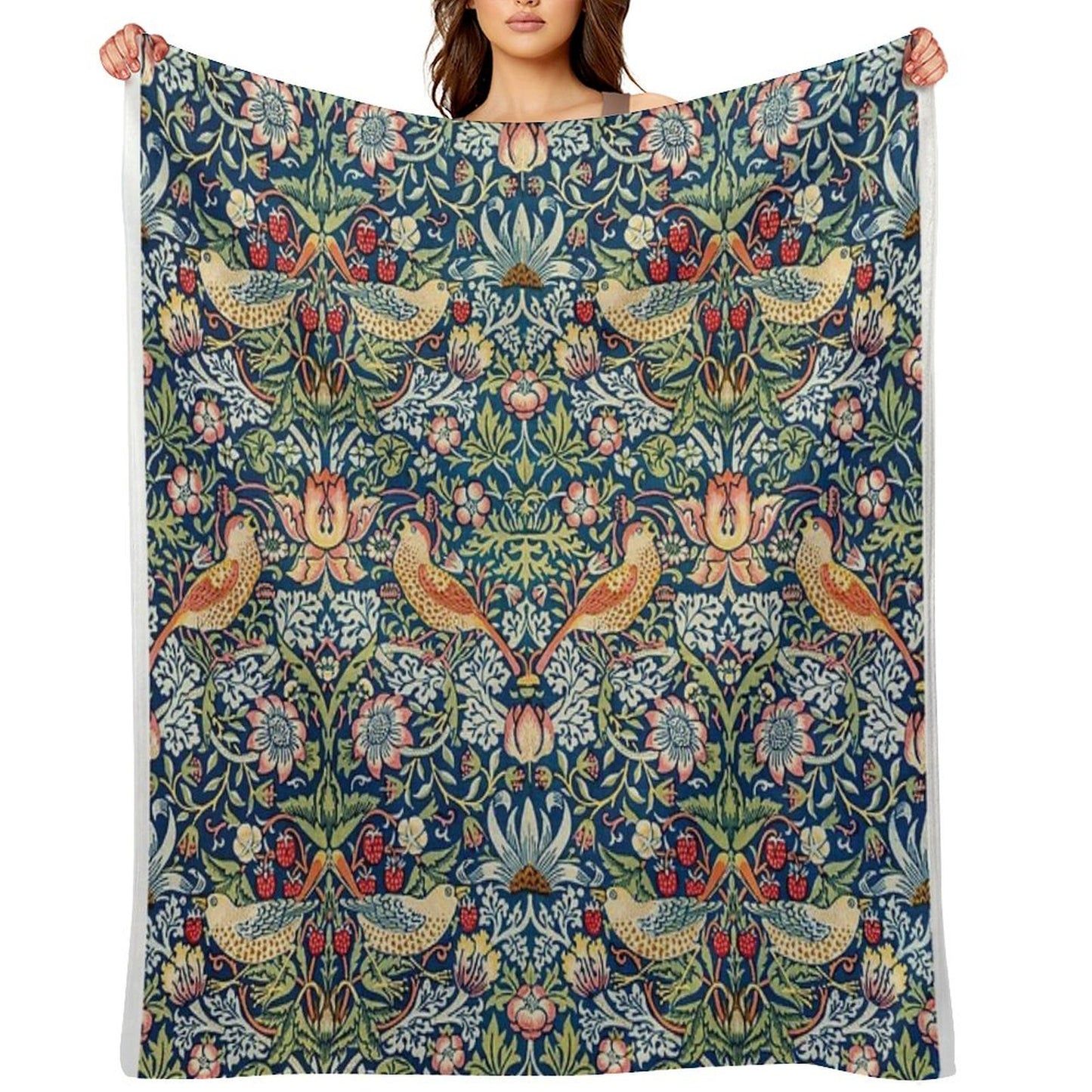 Strawberry Thief Throw Blanket