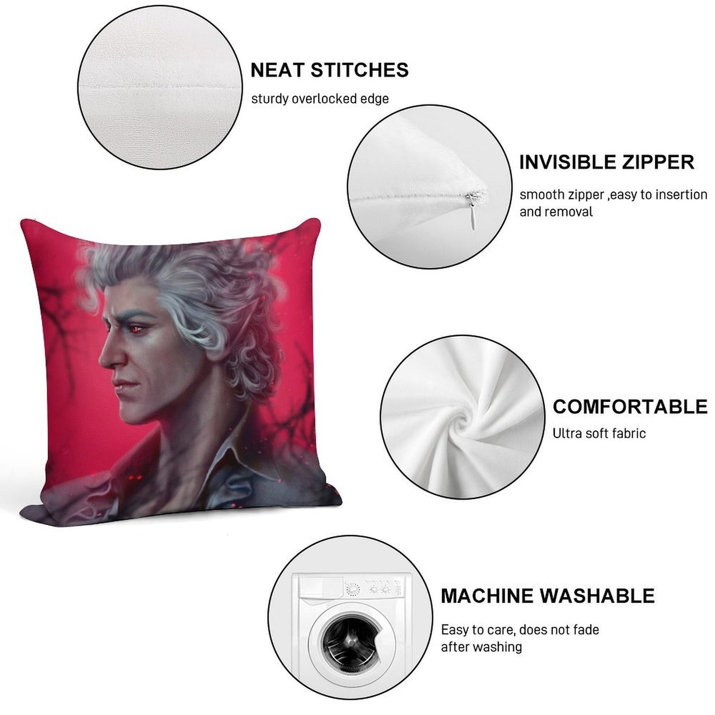 Astarion Soft Bedroom Essential Throw Pillow