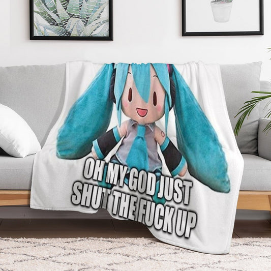 Hatsune Miku Plush Asks U 2 Cease Throw Blanket
