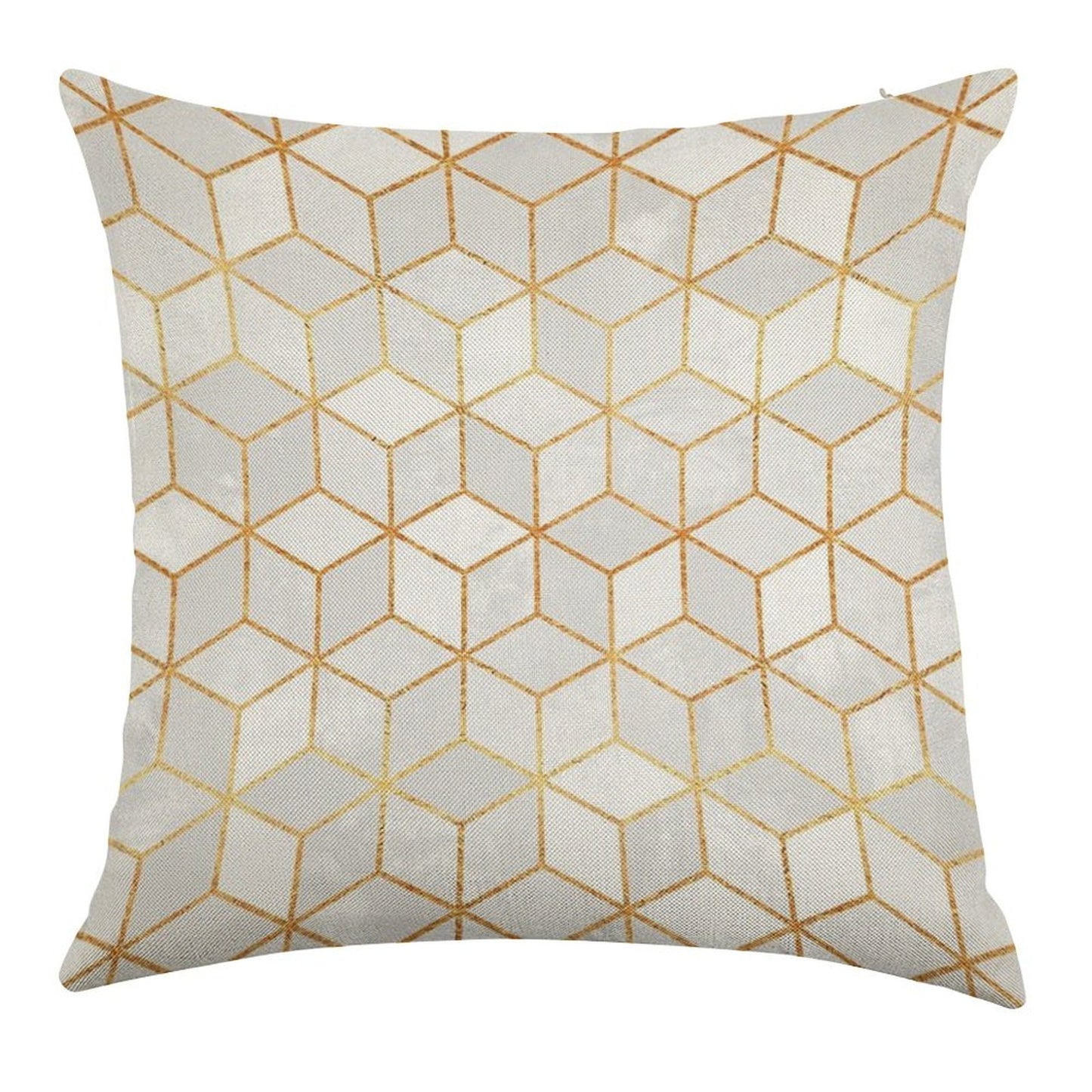 White Cubes Linen Throw Pillow Cover