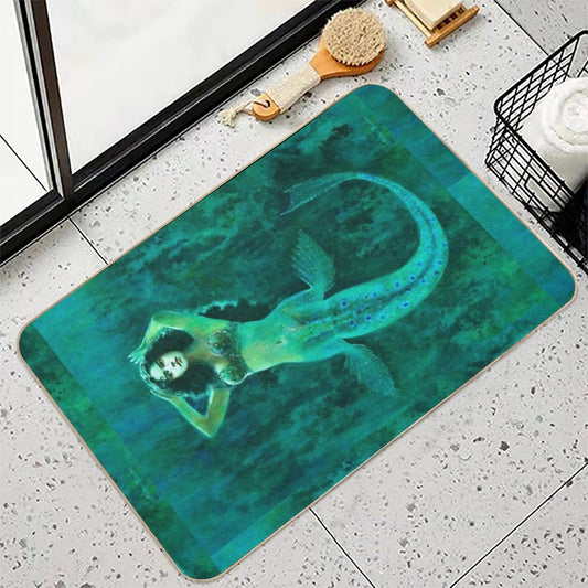 Vintage Surreal Mermaid Bath Mat