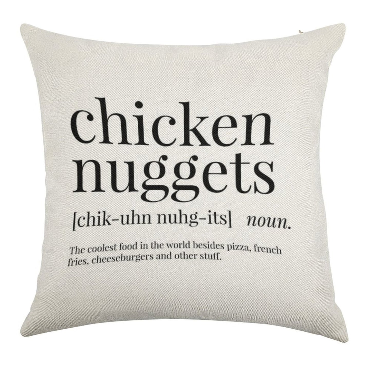 Chicken Nuggets Definition Linen Throw Pillow Cover
