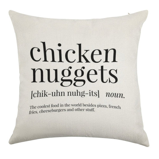 Chicken Nuggets Definition Linen Throw Pillow Cover