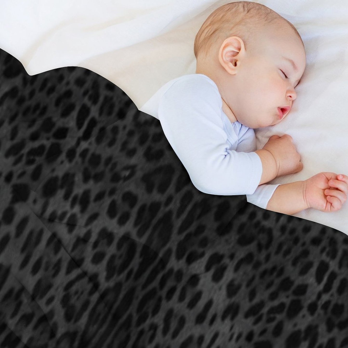 Black Leopard Print Skin Throw Blanket