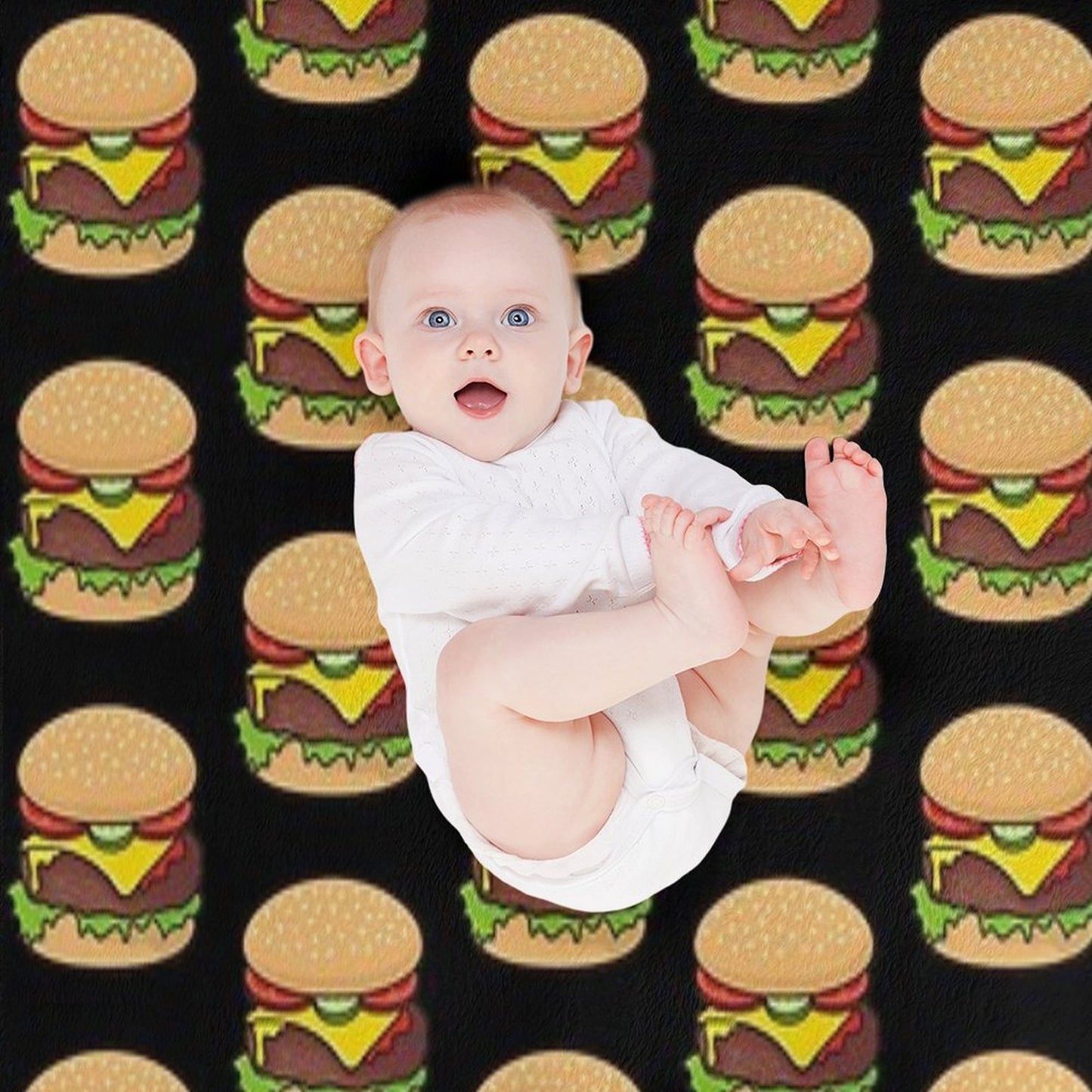 Cheeseburger Pattern Throw Blanket