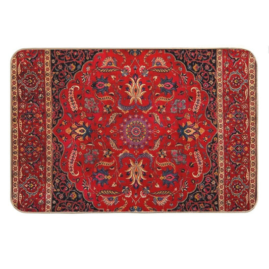 Red Persian Rug Bath Mat