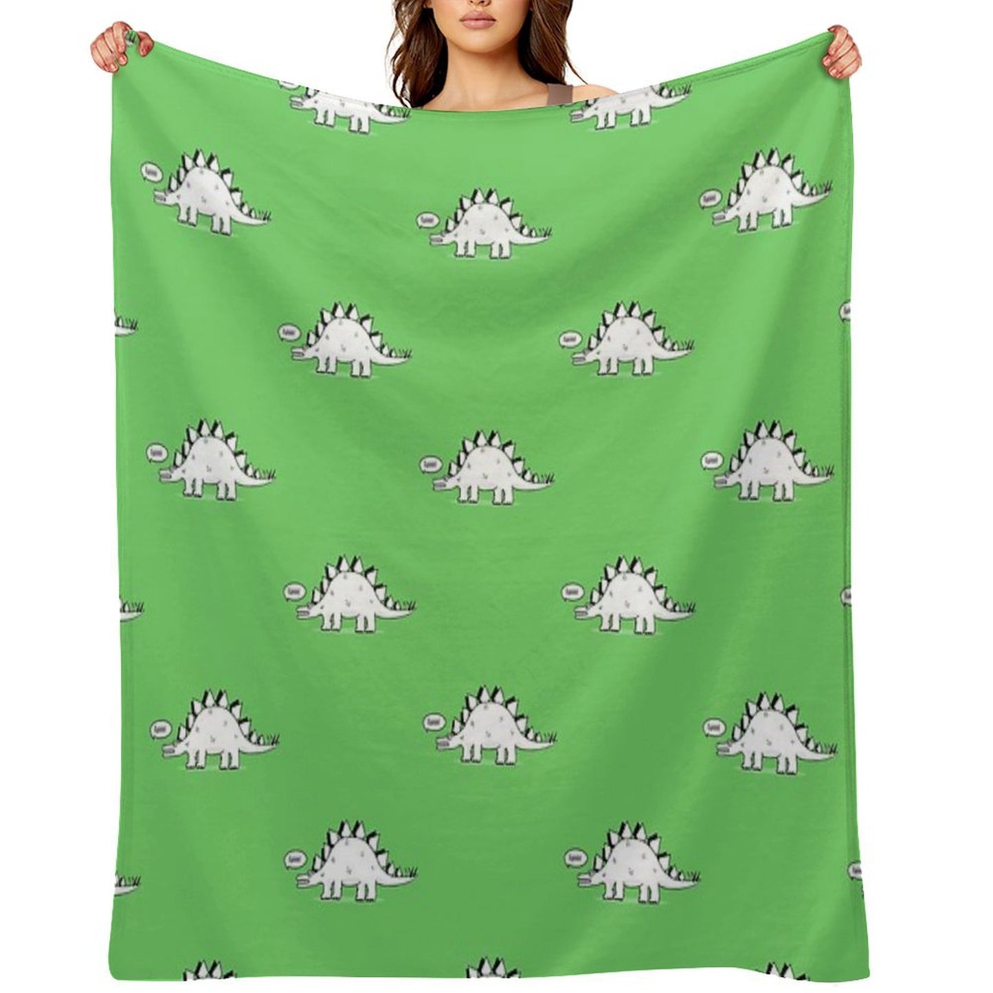 Cartoon Stegosaurus Throw Blanket