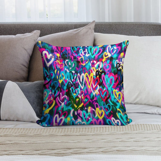 HEARTS STREET Soft Shrink-Resistant Throw Pillow