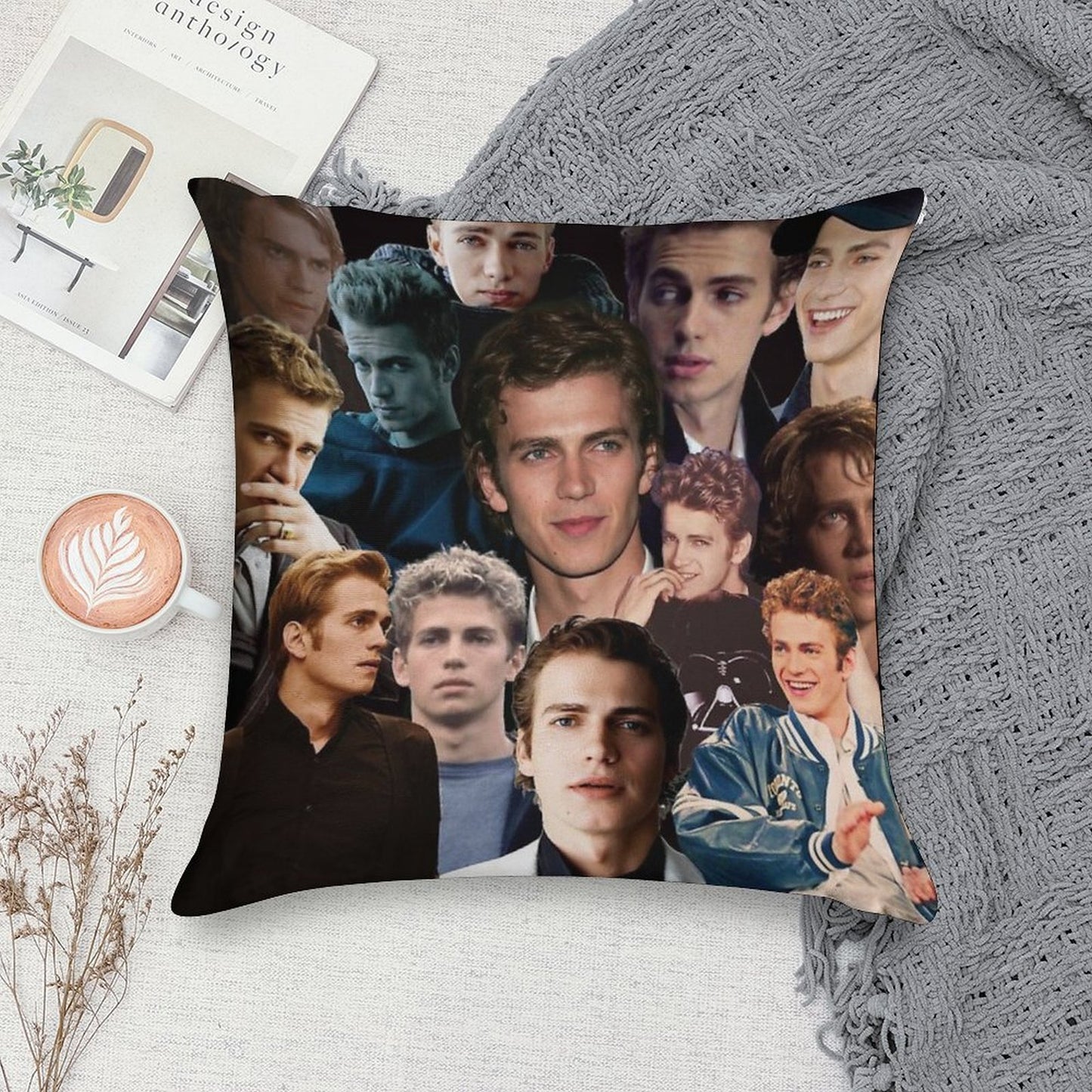 Hayden Christensen Hot Collage Soft Anti-Pilling Throw Pillow