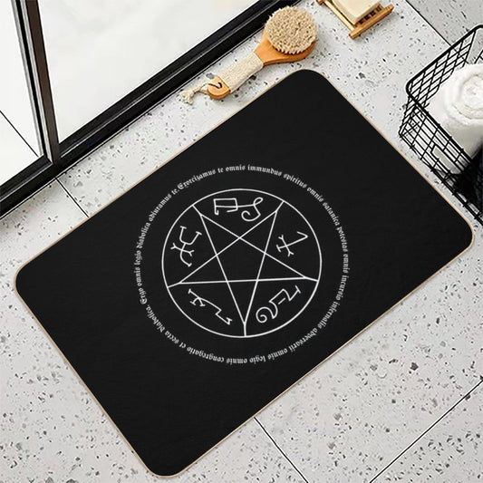 Devil's Trap with Exorcism Scripture Supernatural Quote Bath Mat