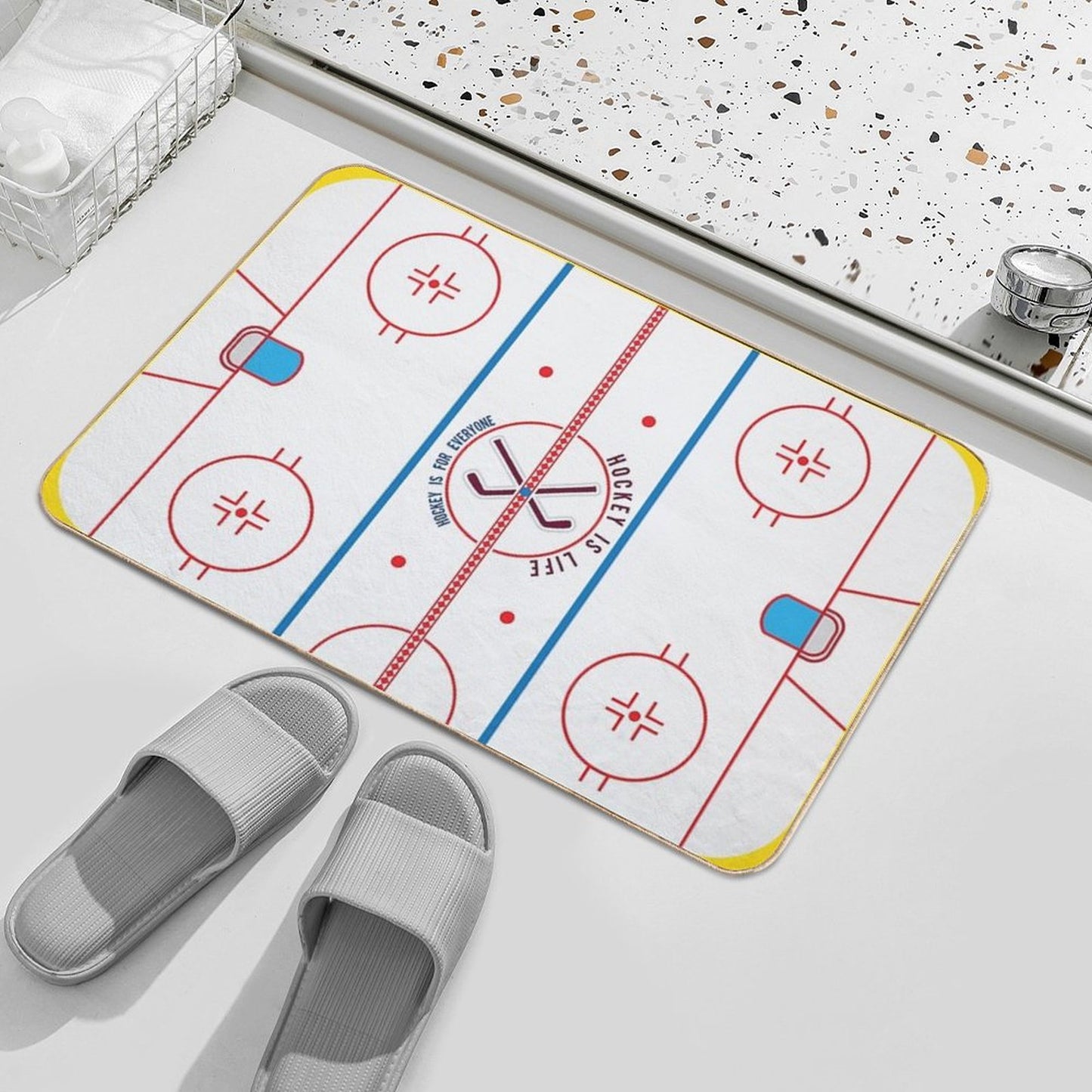 Hockey Is Life Rink Bath Mat