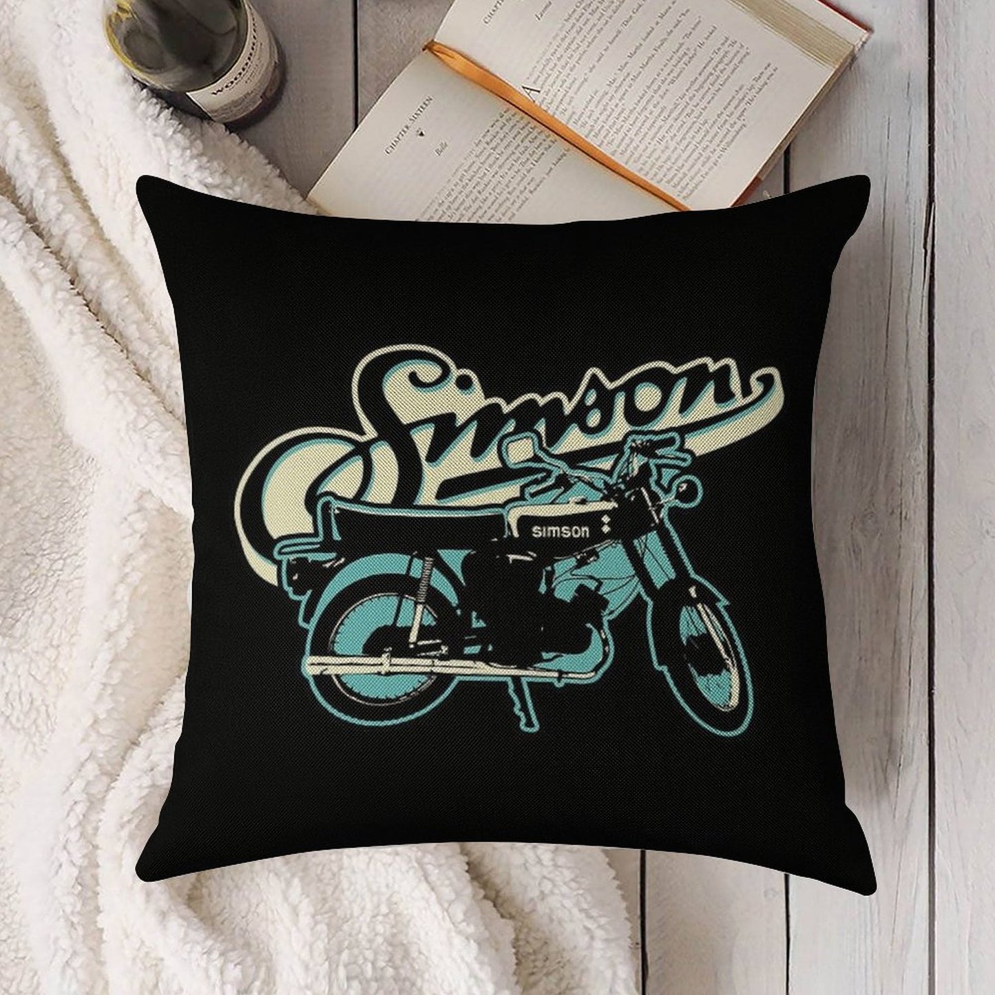 S51 Moped Drivers And GDR Fans. Linen Throw Pillow Cover
