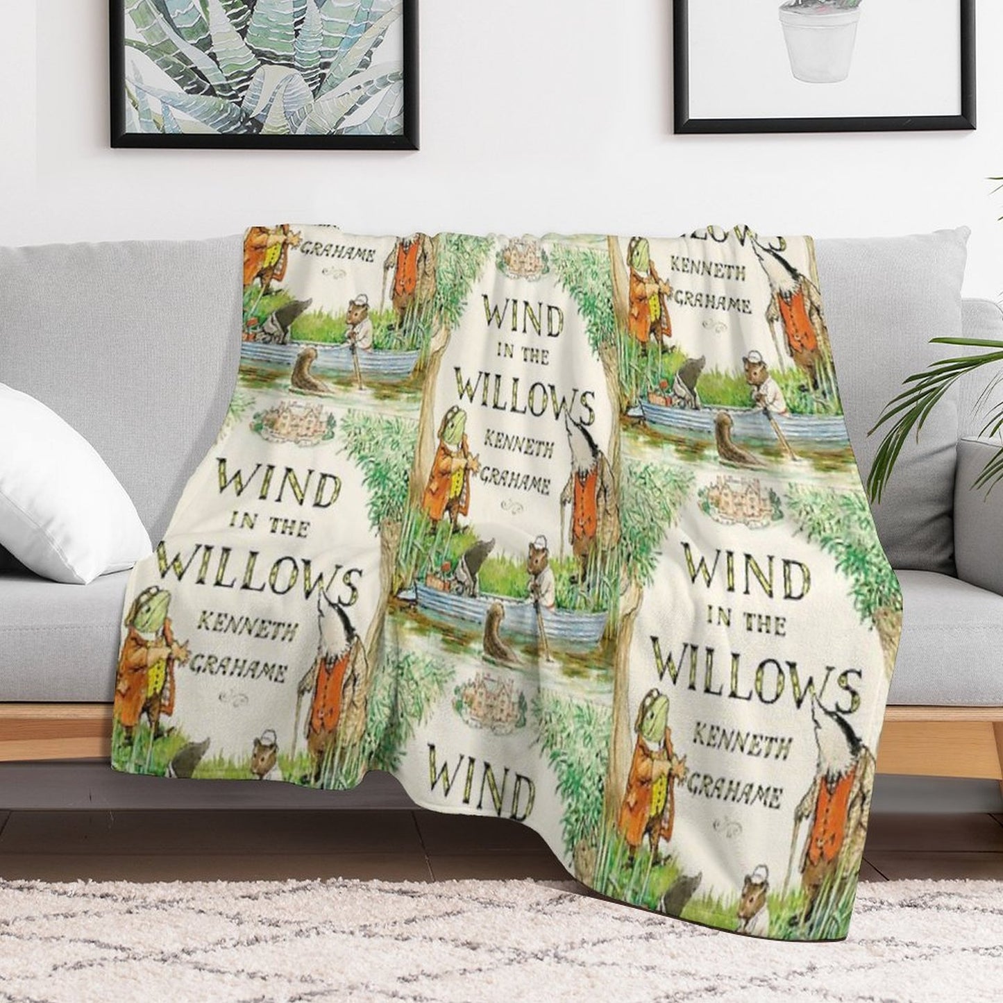Wind in The Willows Book Cover Throw Blanket