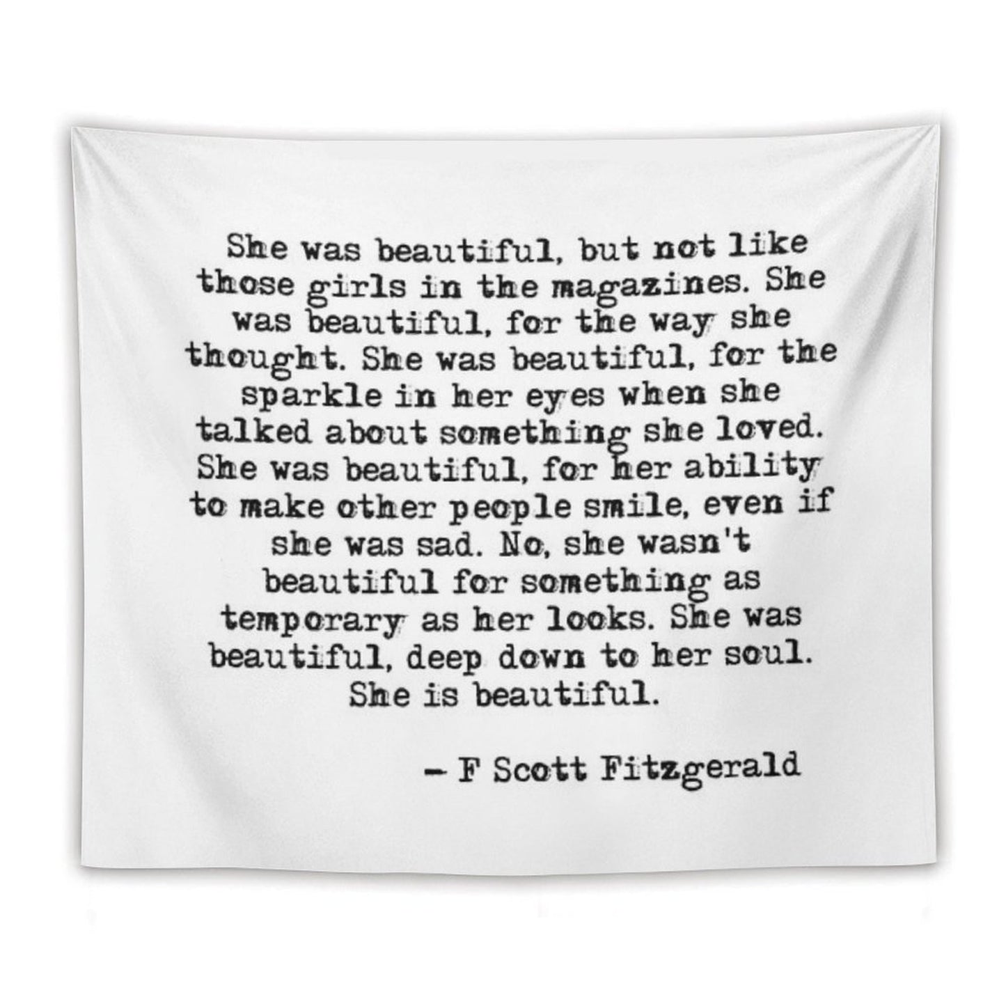 She Was Beautiful - F Scott Fitzgerald Tapestry