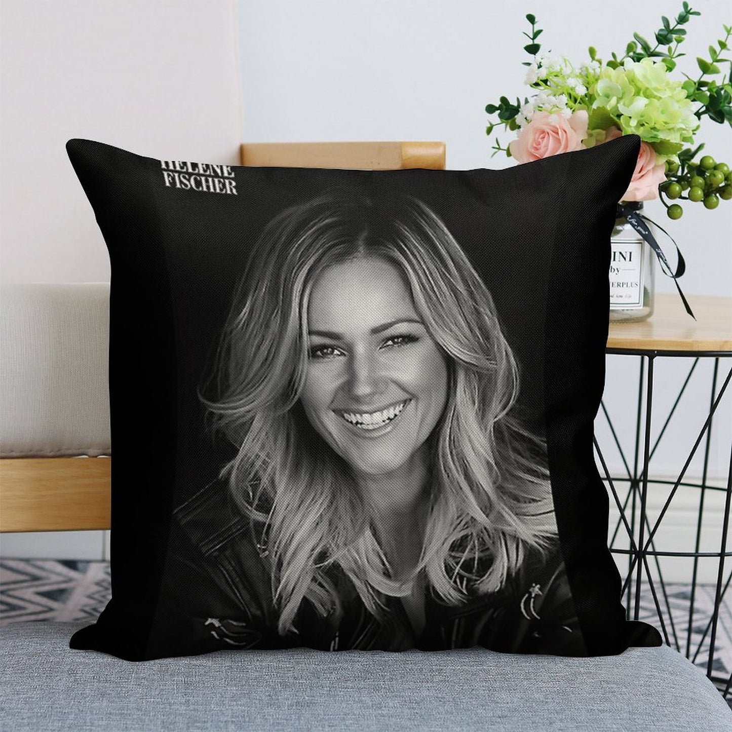Helene Fischer Linen Throw Pillow Cover
