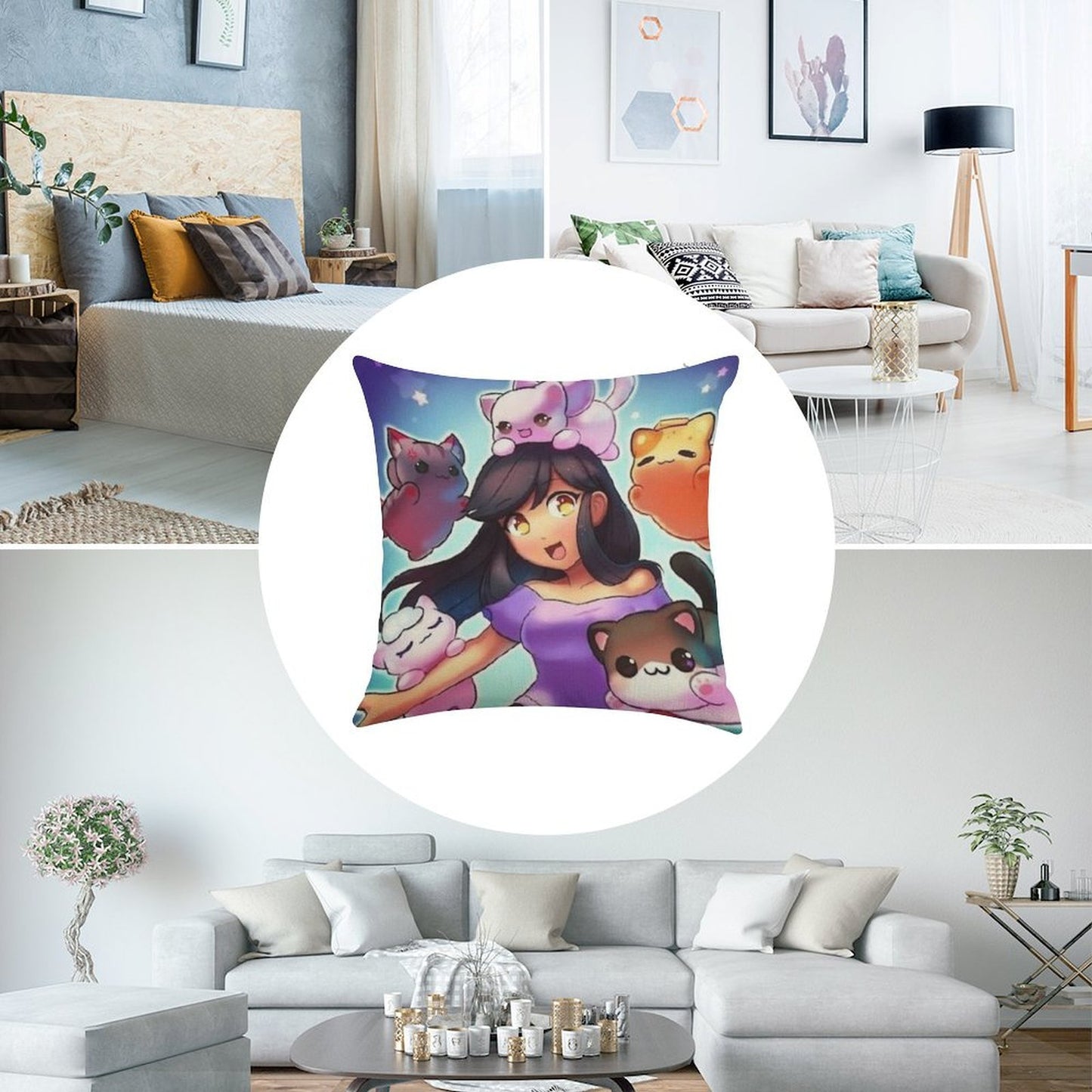 Aphmau Linen Throw Pillow Cover