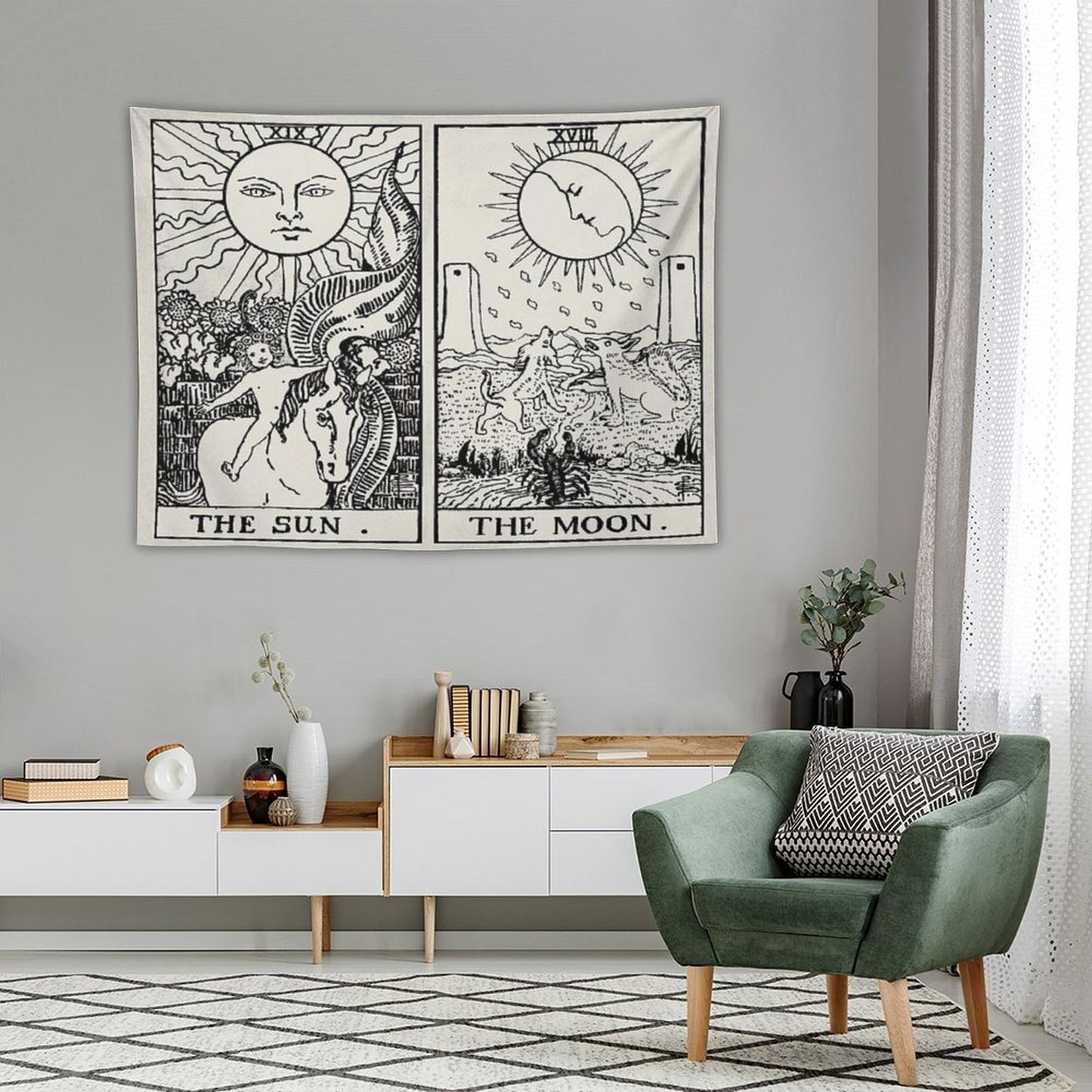 The Sun And Moon Tarot Cards Tapestry