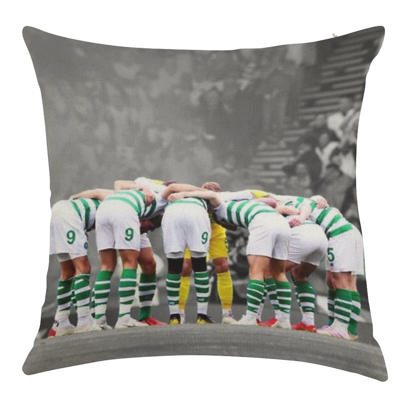 Celtic Fc Huddle Linen Throw Pillow Cover