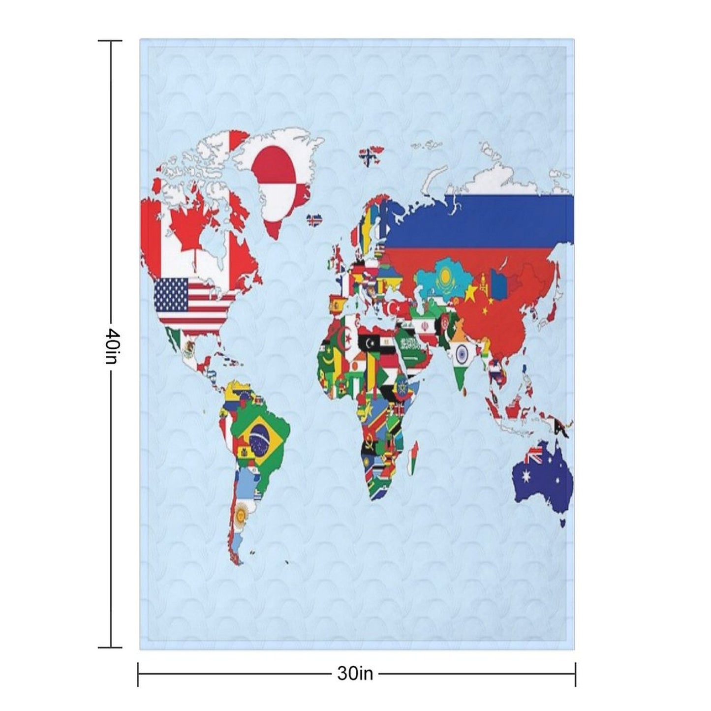 World Map Made Up of Each Countries Flag Throw Blanket