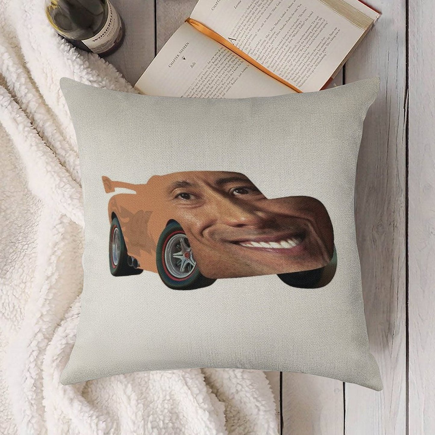Lightning The Rock McQueen Linen Throw Pillow Cover