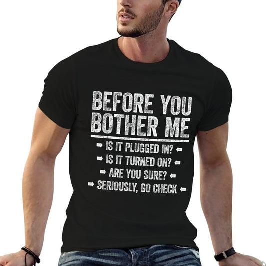 Before You Bother Me Funny Men Women Tech Support Heathered Texture T-Shirt