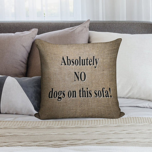 No Dogs on Sofa Soft Home Decor Throw Pillow