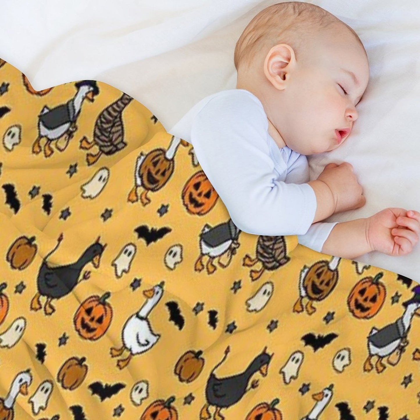 Silly Halloween Geese Throw Blanket