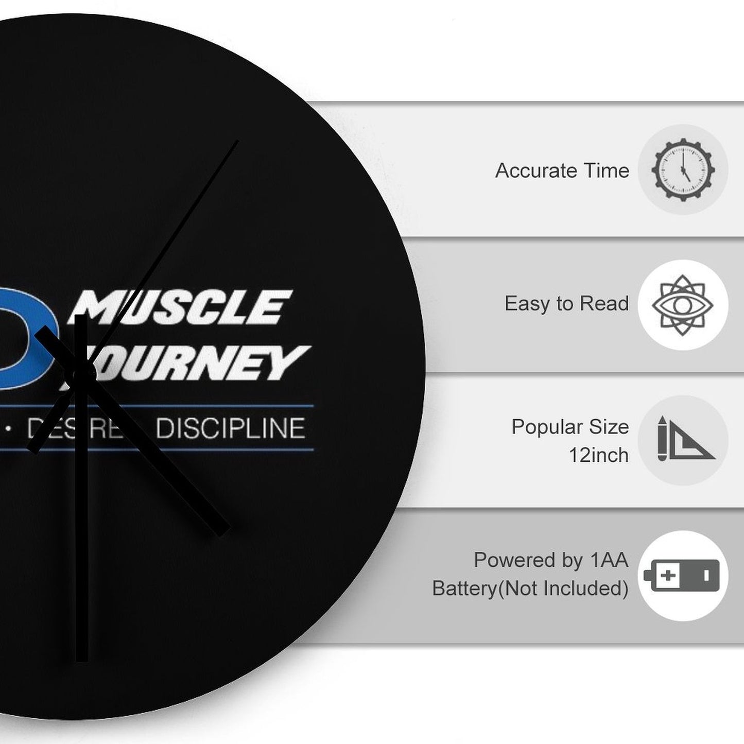 3D White Logo Wall Clock