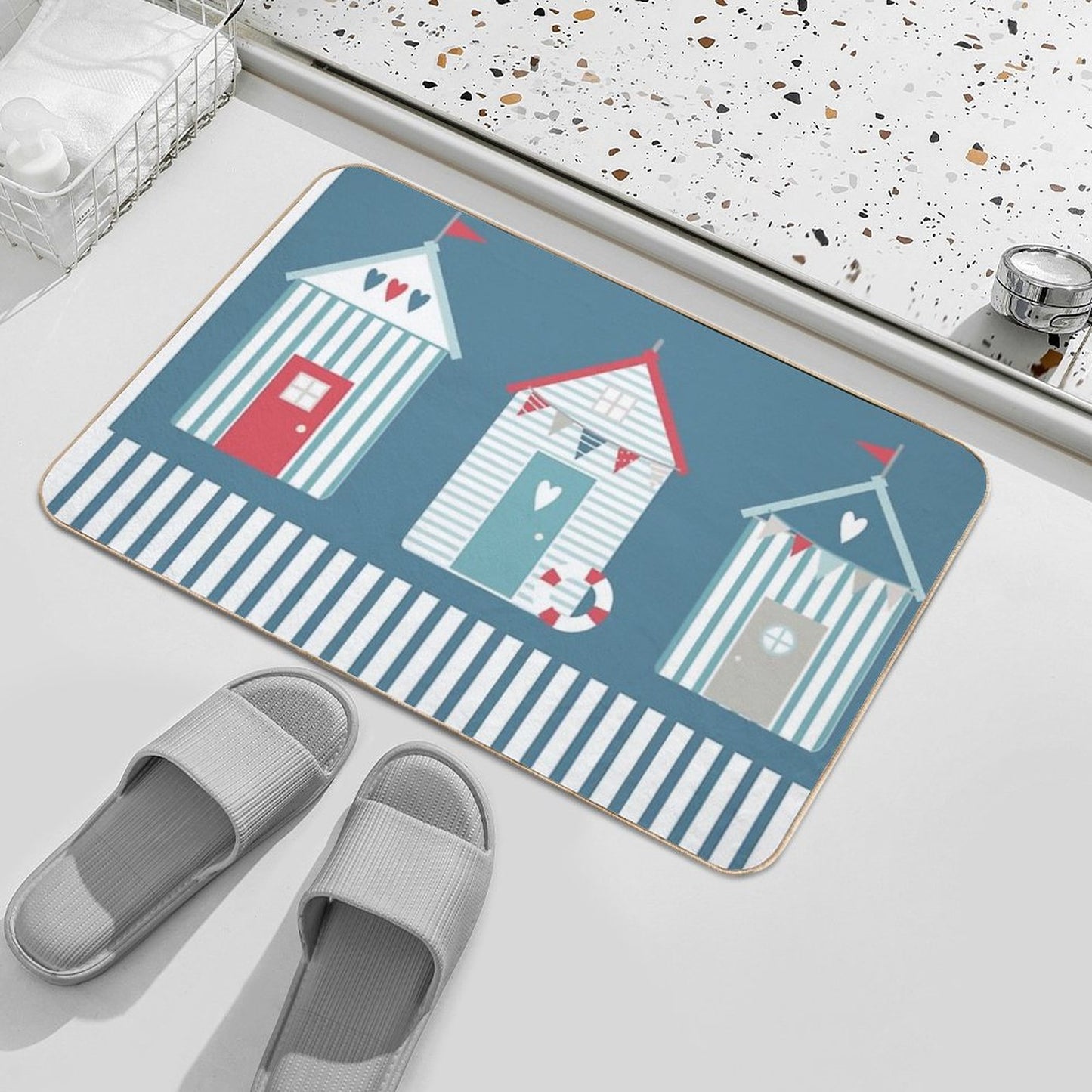 By The Sea Beach Huts Bath Mat