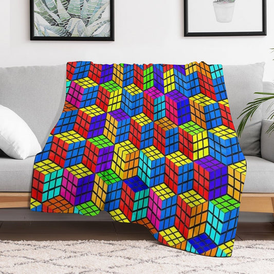 Rubik's Illusion Throw Blanket