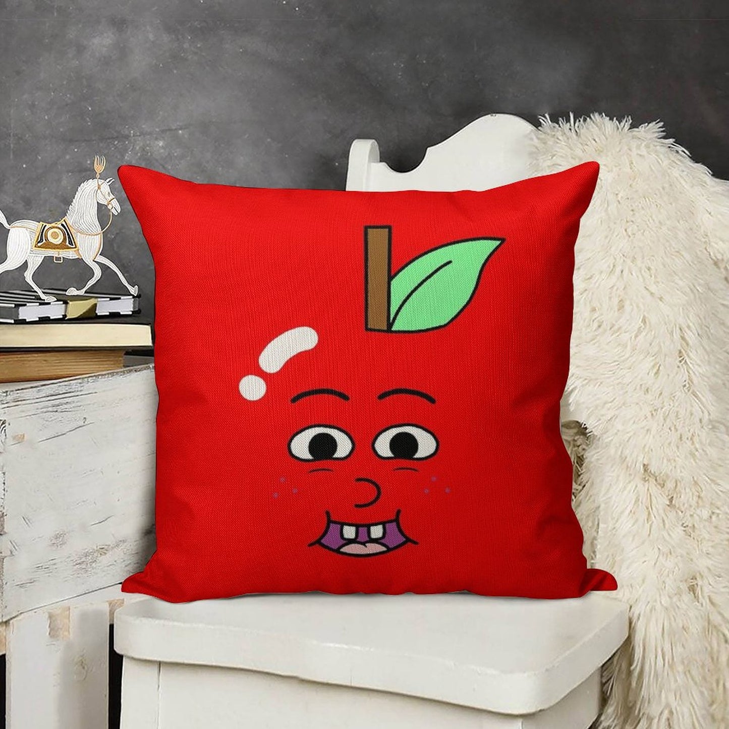 APPLE AND ONION - APPLE Linen Throw Pillow Cover