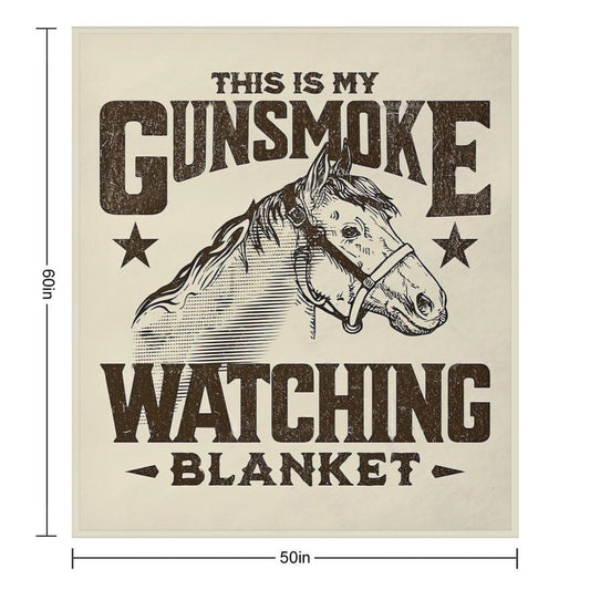 This Is My GUNSMOKE Watching Blanket Funny Retro TV Throw Blanket