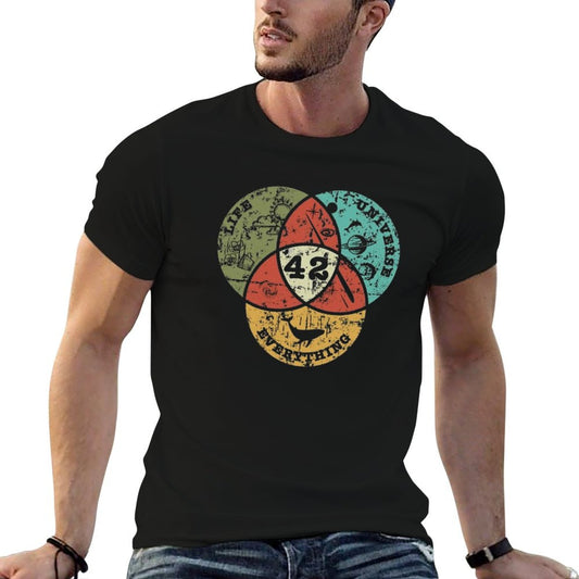 Venn Diagram Life, The Universe & Everything Fade-proof Color T-Shirt