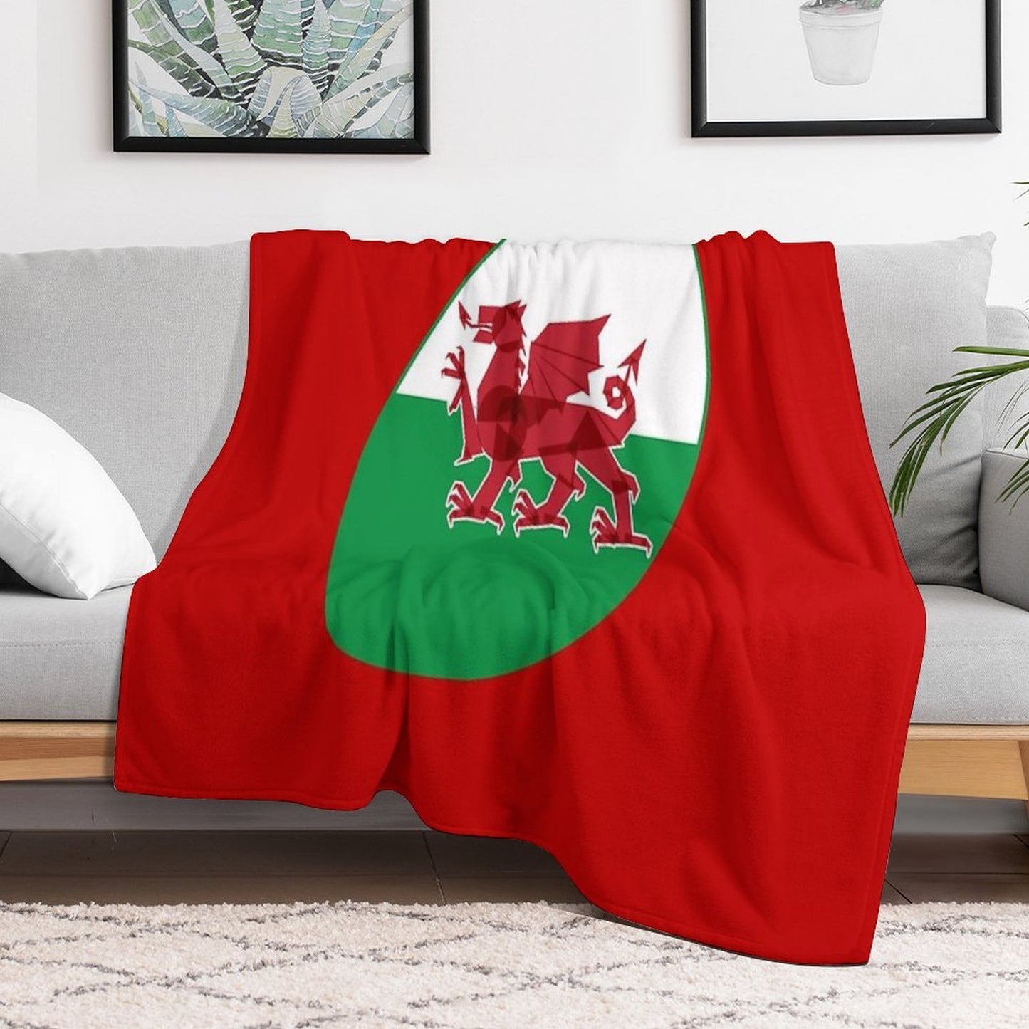 Rugby Wales Throw Blanket