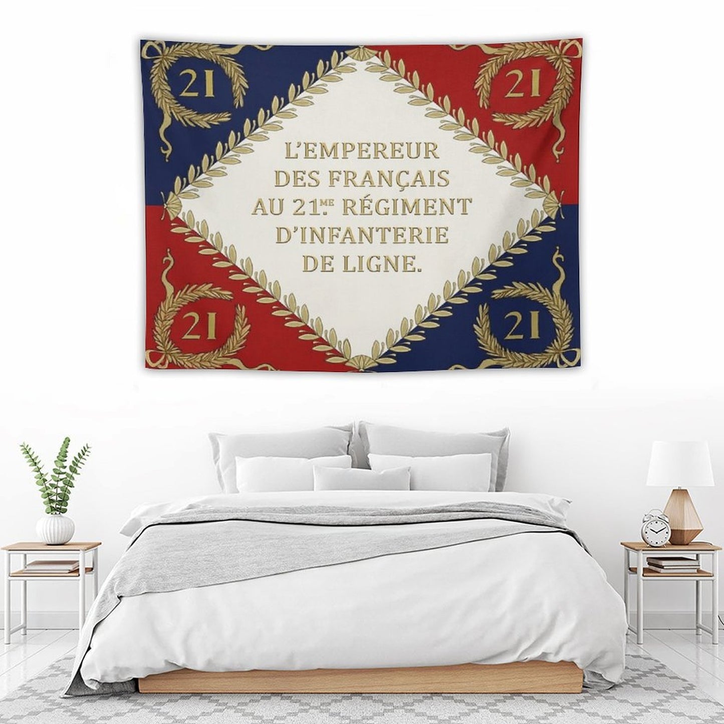 Napoleonic French Regimental Flag '21me' 1804 Tapestry