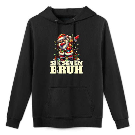 Funny Six Seven Christmas 6-7 Meme Santa 6 7 Six Seven Bruh Shape Retention Hoodie