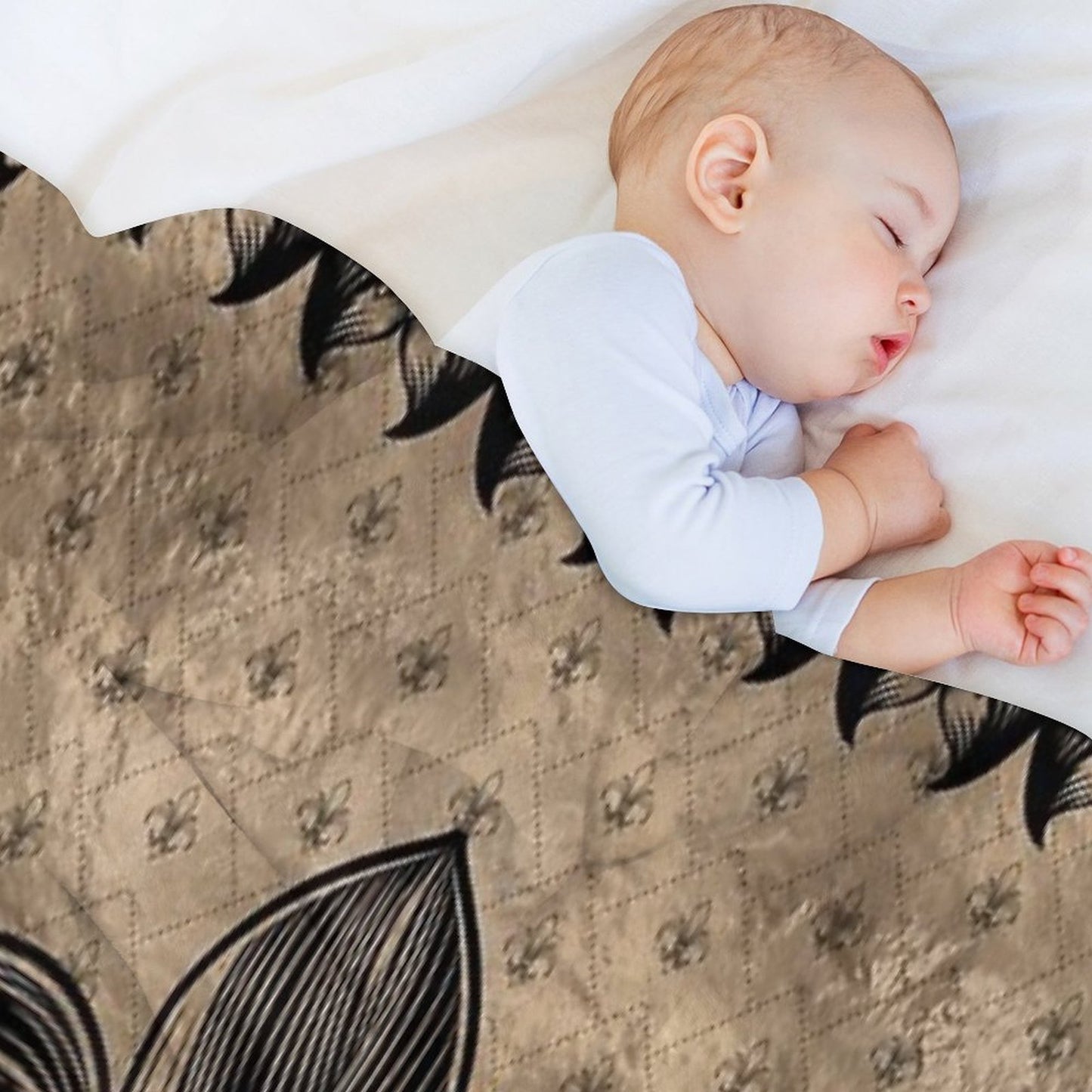 Fleur-de-lis - Black And Gold Throw Blanket