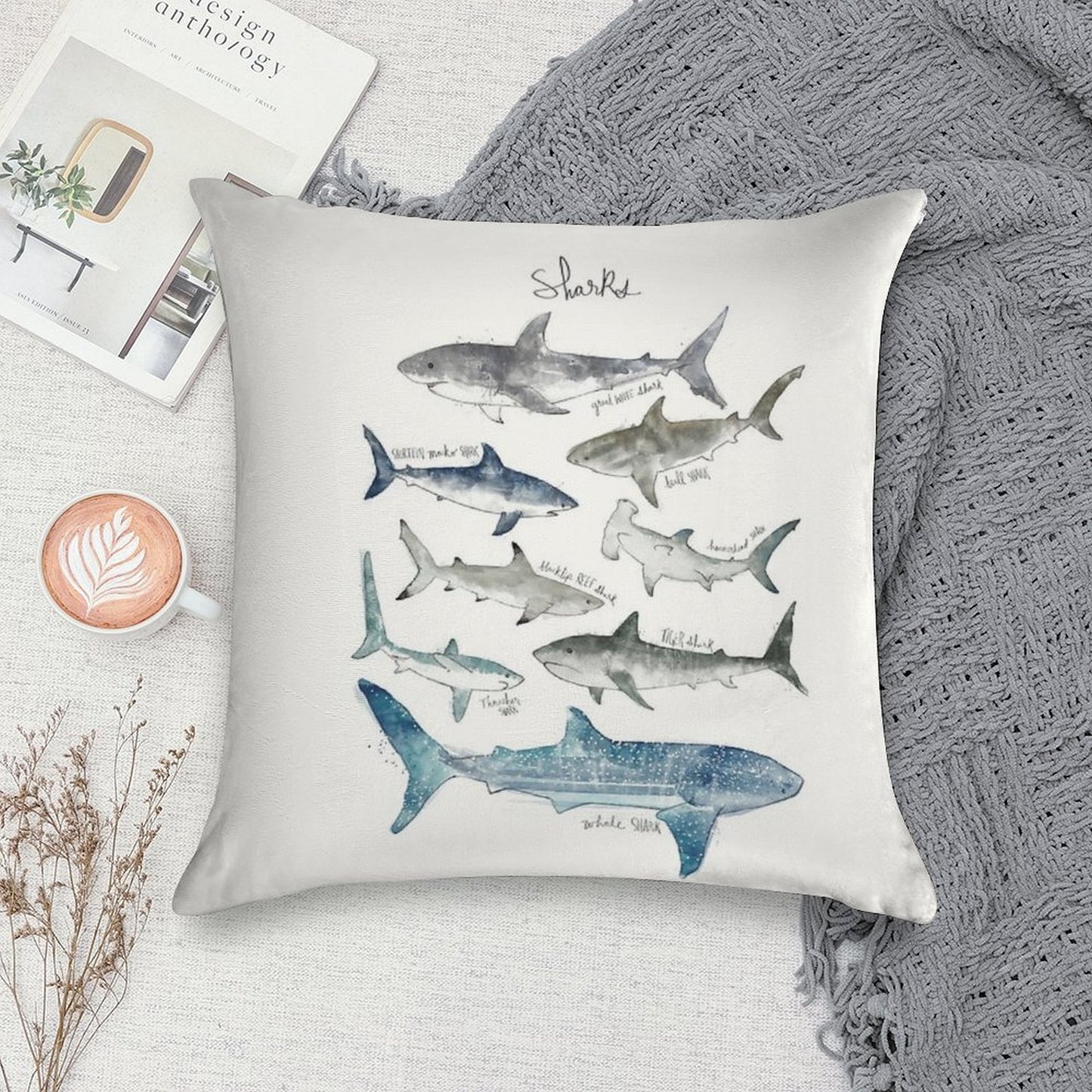 Sharks Soft Warmth Comfort Throw Pillow