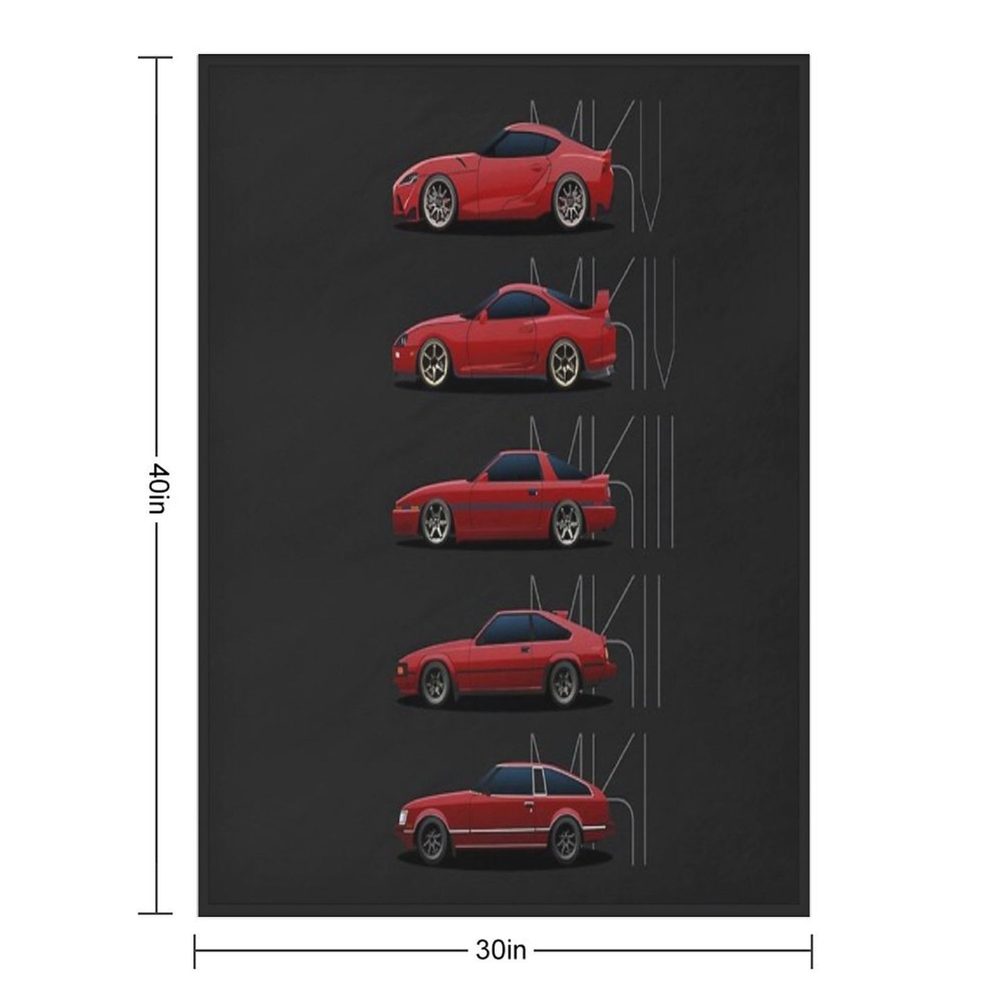 Toyota Supra Generations Throw Blanket