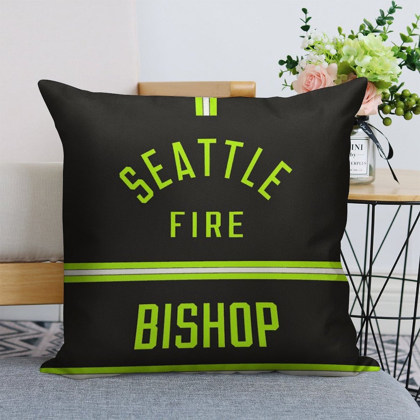 Station 19 - Seattle Fire Bishop Turnouts Pillow Linen Throw Pillow Cover