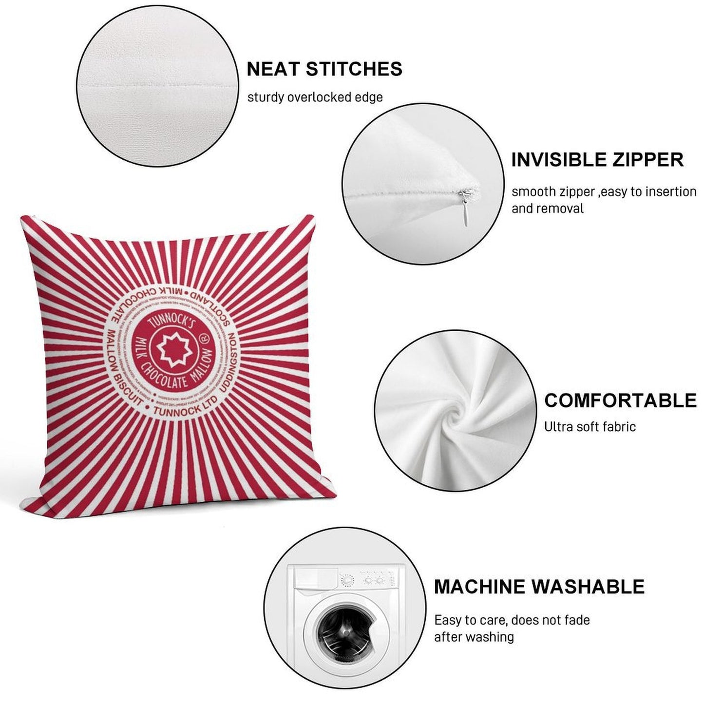 Tunnock's Teacakes Soft High-Density Material Throw Pillow