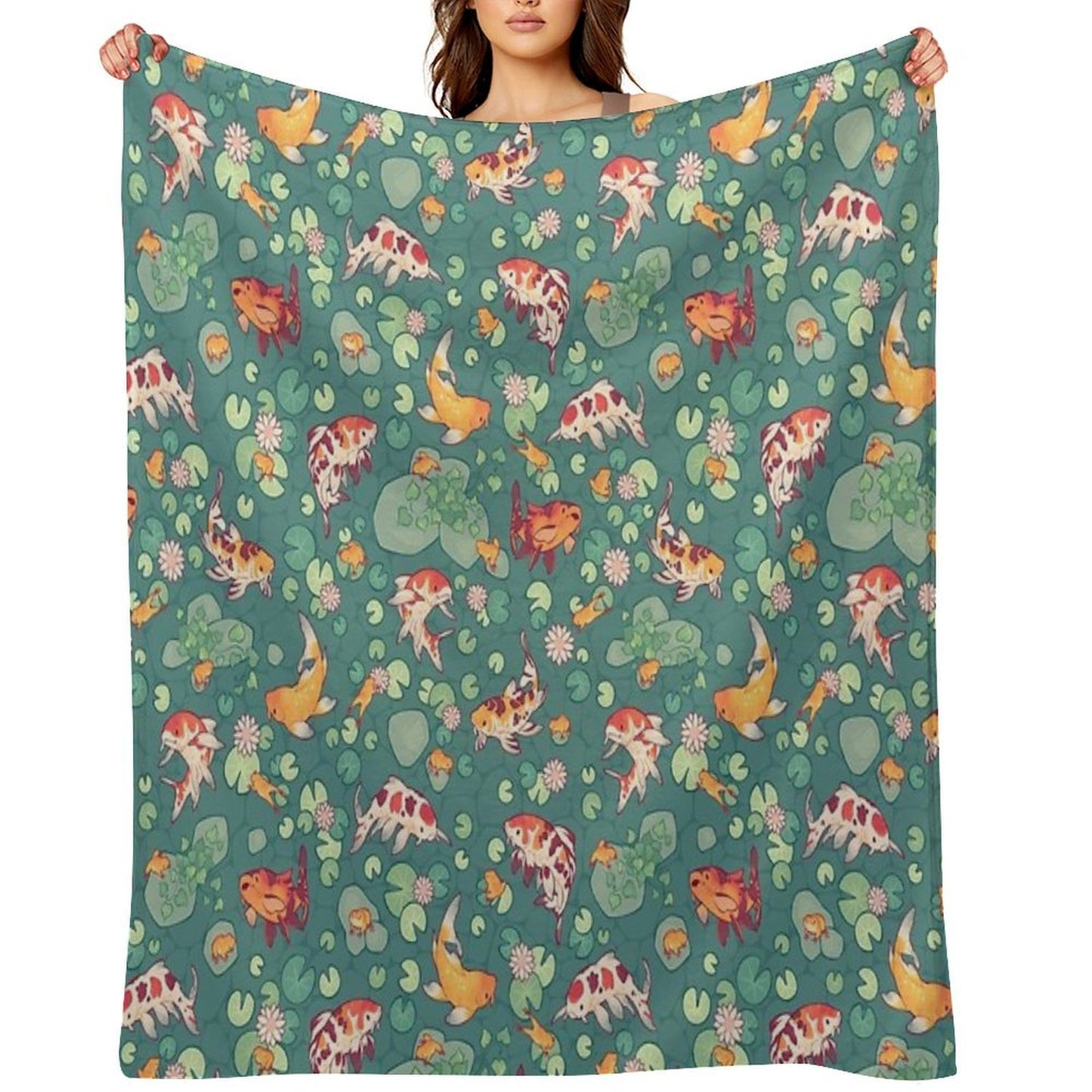 Koi Pond Throw Blanket