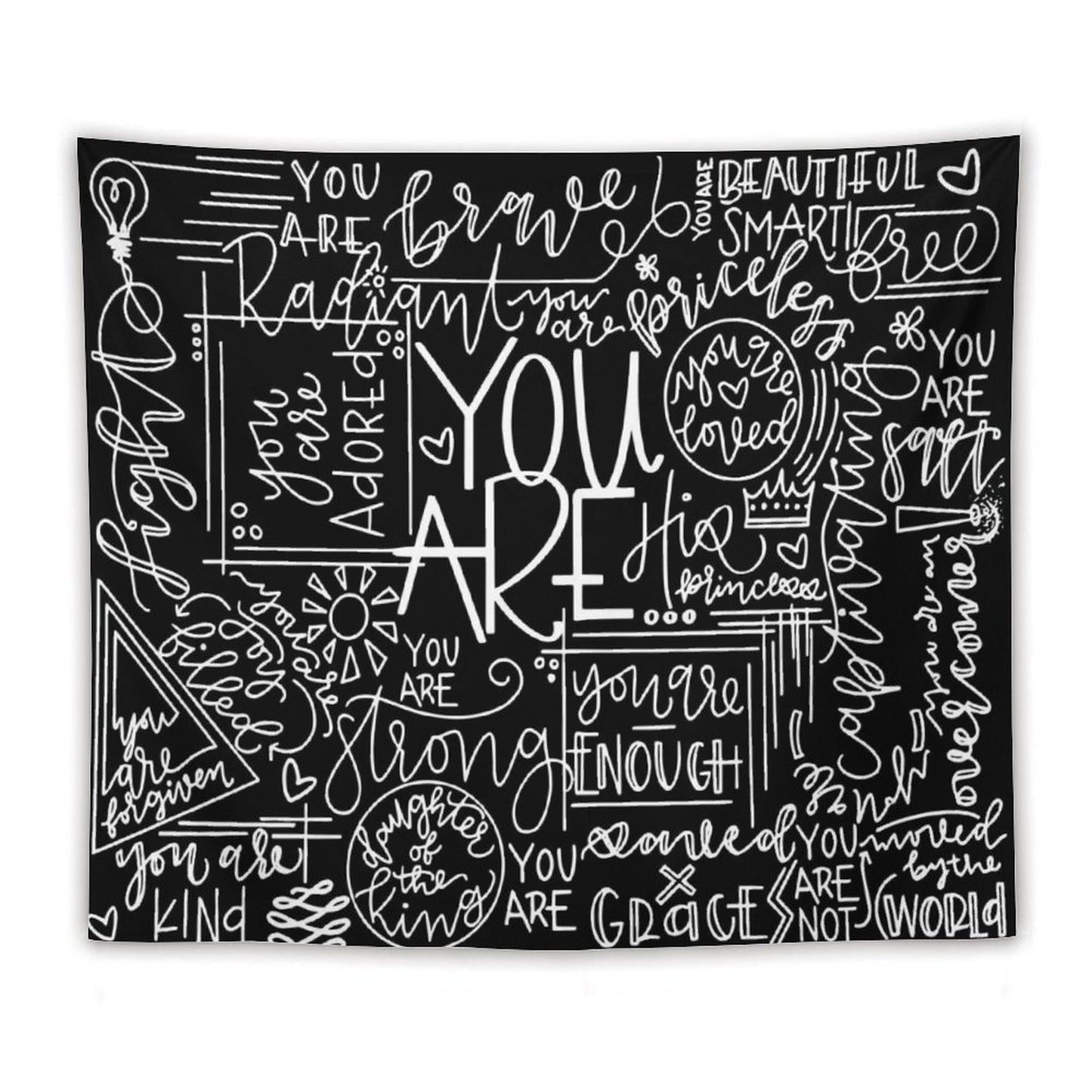 You Are Enough Black Tapestry
