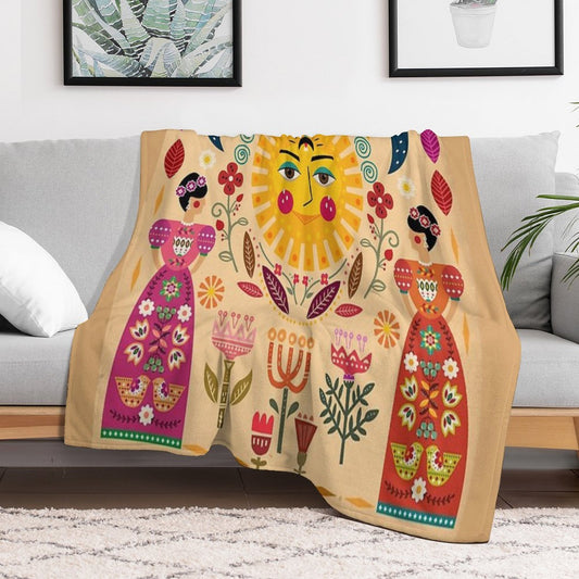 Folk Art Inspired By The Fabulous Frida Throw Blanket